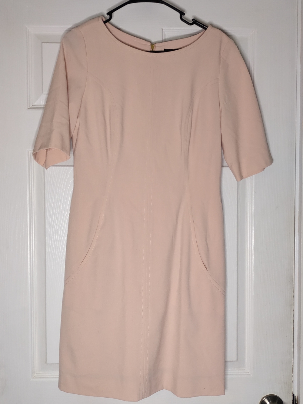 Tahari Blush Pink Short Sleeve Sheath Dress